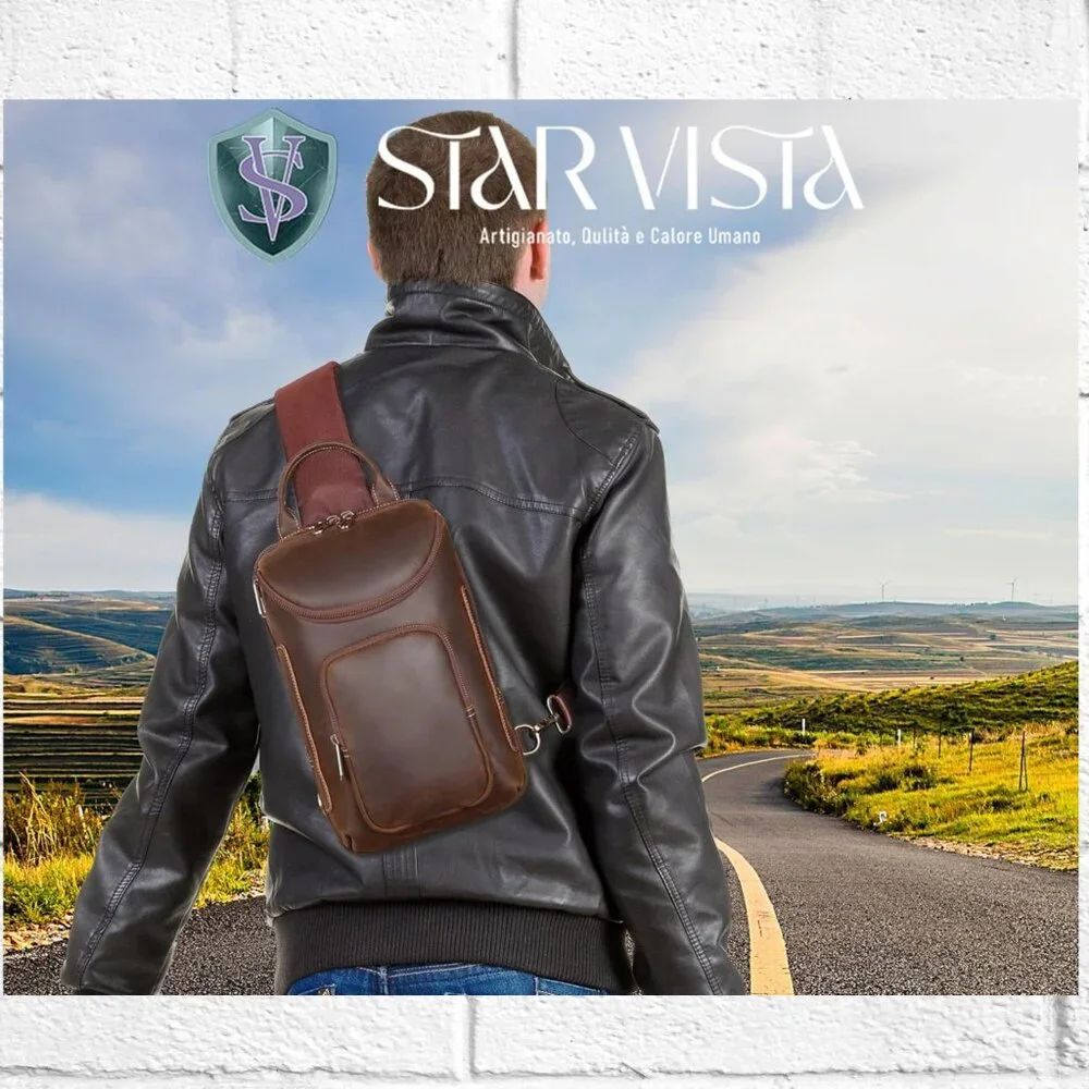 NEW! Star Vista Cowhide Leather Shoulder/Crossbody Bag with Metal Zippers/Hdwr